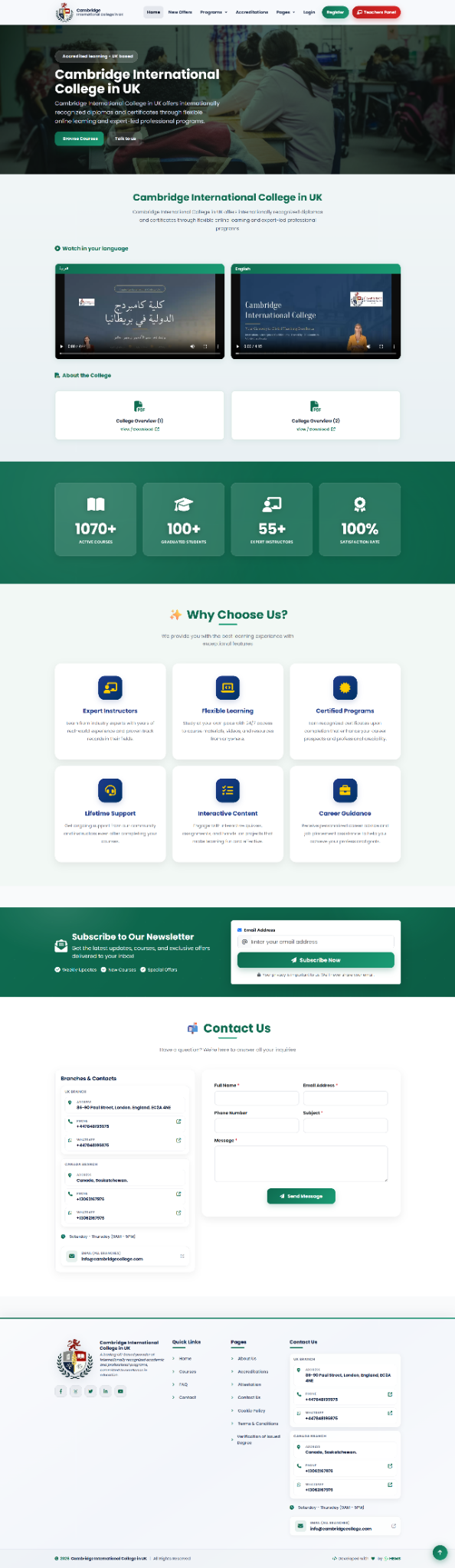 Cambridge International College in UK