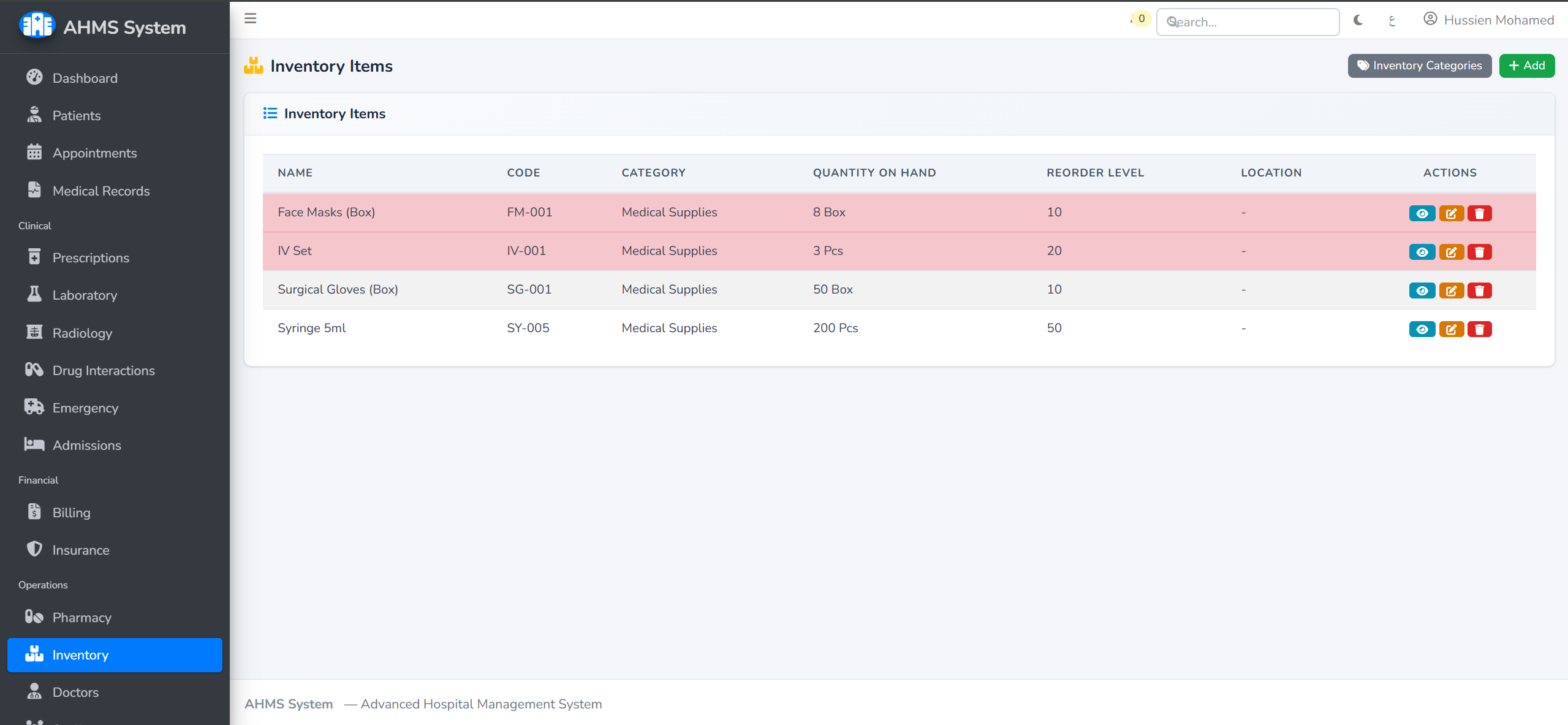 Advanced Hospital Management System