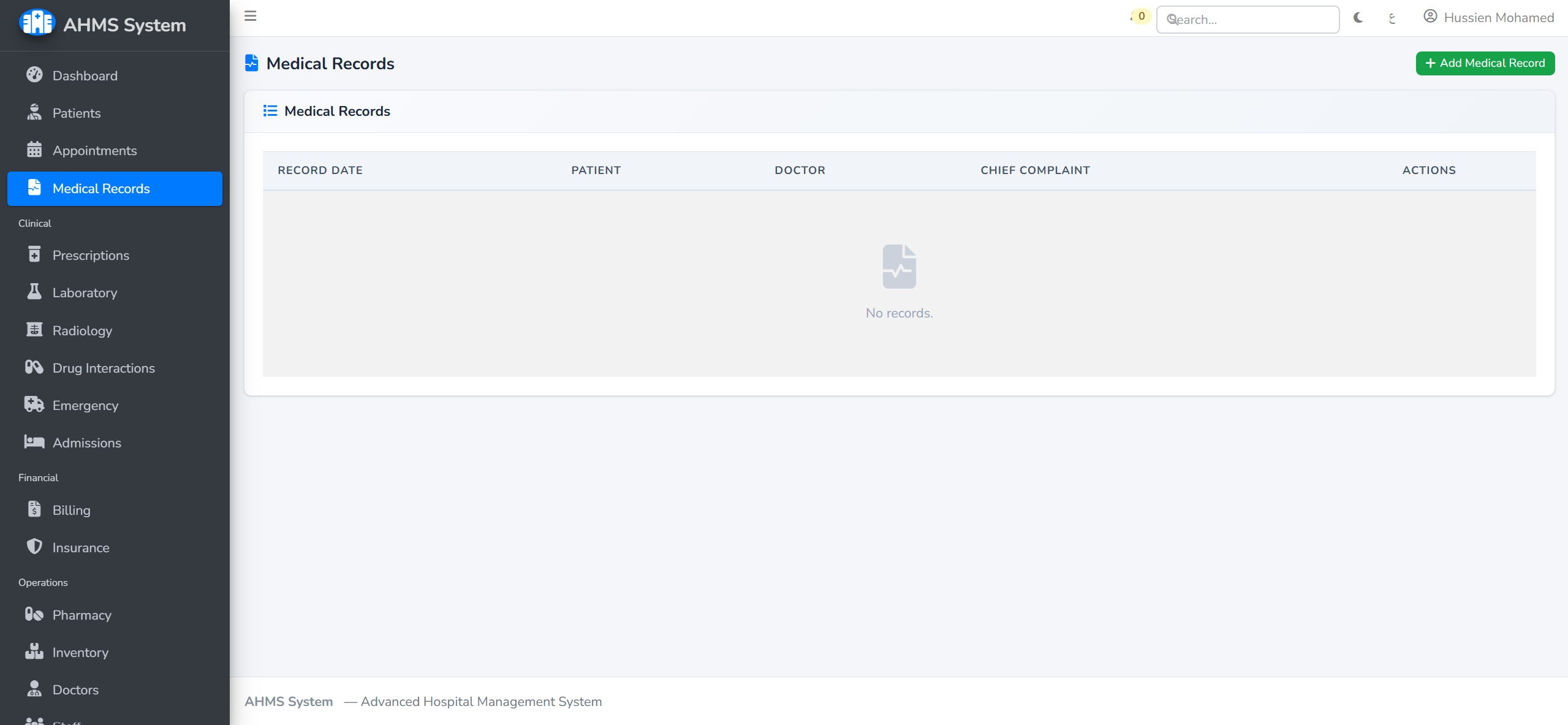 Advanced Hospital Management System